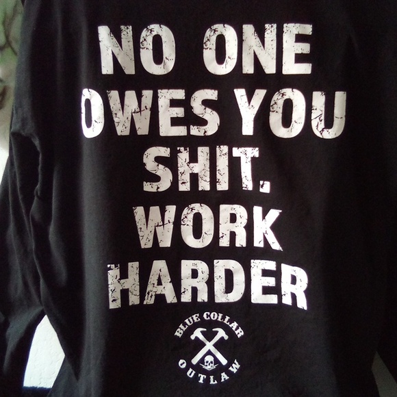 Blue Collar Outlaw Men's long sleeved Tee - Picture 4 of 9